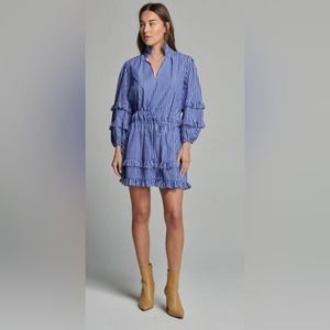 sundays Jules Dress- Indigo Stripe Small INV7
